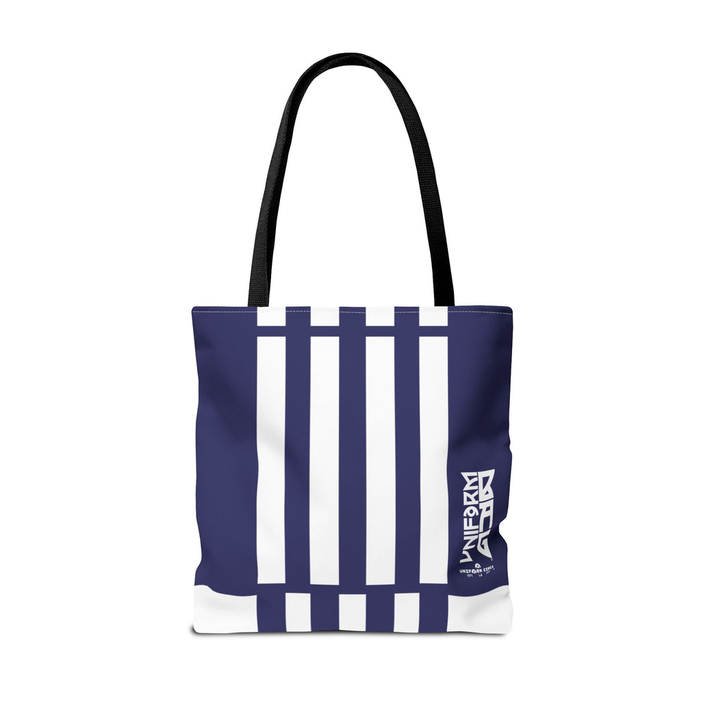 RACER JR. ECHO BAG | NAVY/WHITE | Stylish Minimalist Tote Bag, Eco-Friendly Shopping Bag, Chic Carryall, Reusable Tote, Fashionable Beach Bag, Trendy Everyday Essentials