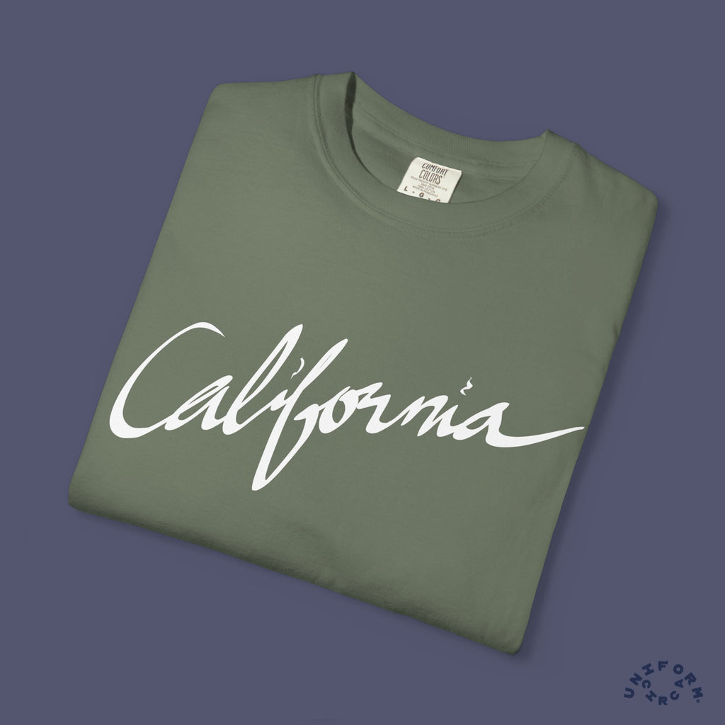 CALIFORNIA SCRIPT CREWNECK T-SHIRT | Printed