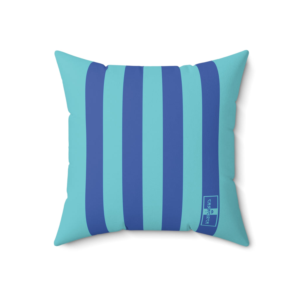 CASACIRCA | REVERSO PILLOW | TURQUOISE/BLUE/GOLDENROD | Stylish Faux Suede Pillow - Red and Navy Stripes, Home Decor, Cozy Living Room, Gift Idea, Nautical Theme, Interior Design Accents