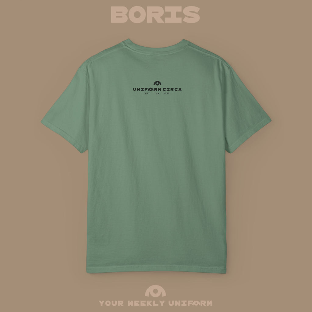 BORIS SUNDAY | CREWNECK T-SHIRT | PRINTED BLACK