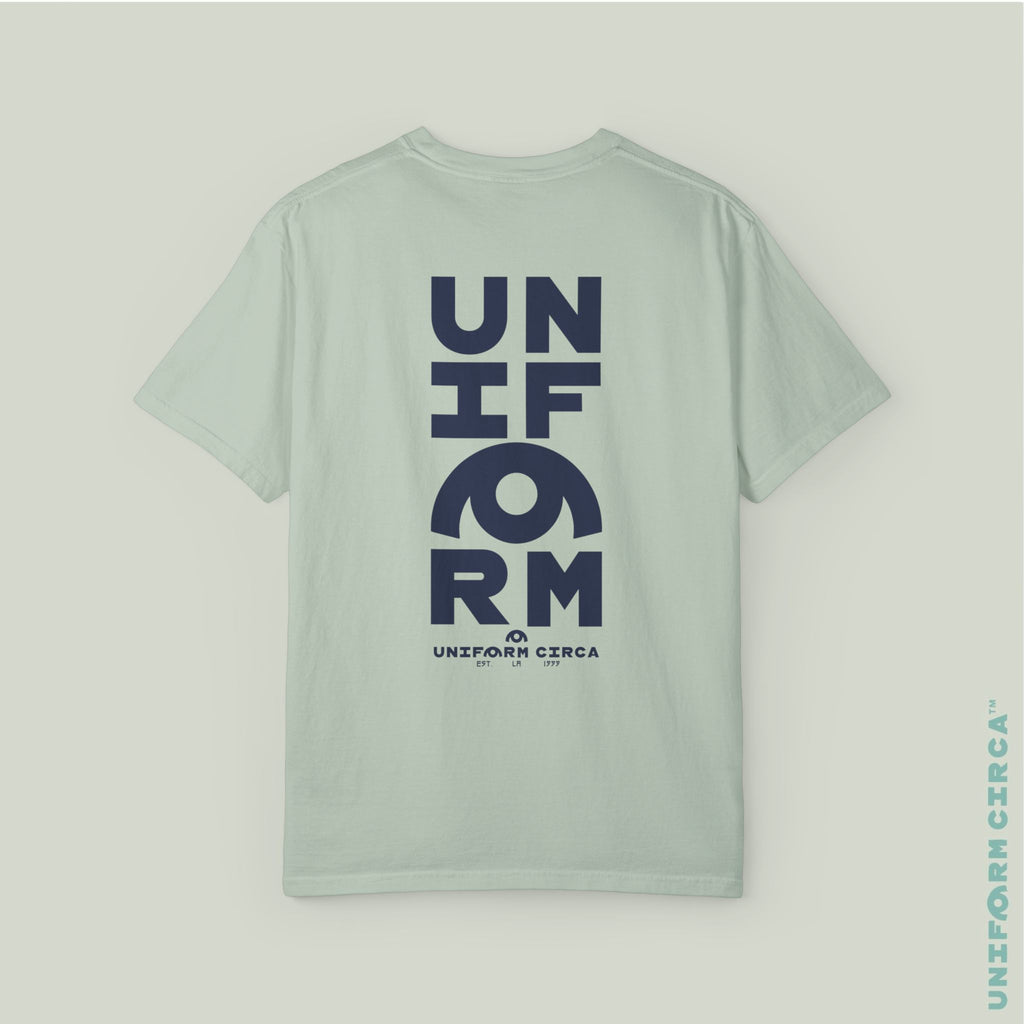UC HALF STACK | Crewneck T-Shirt | Printed Navy