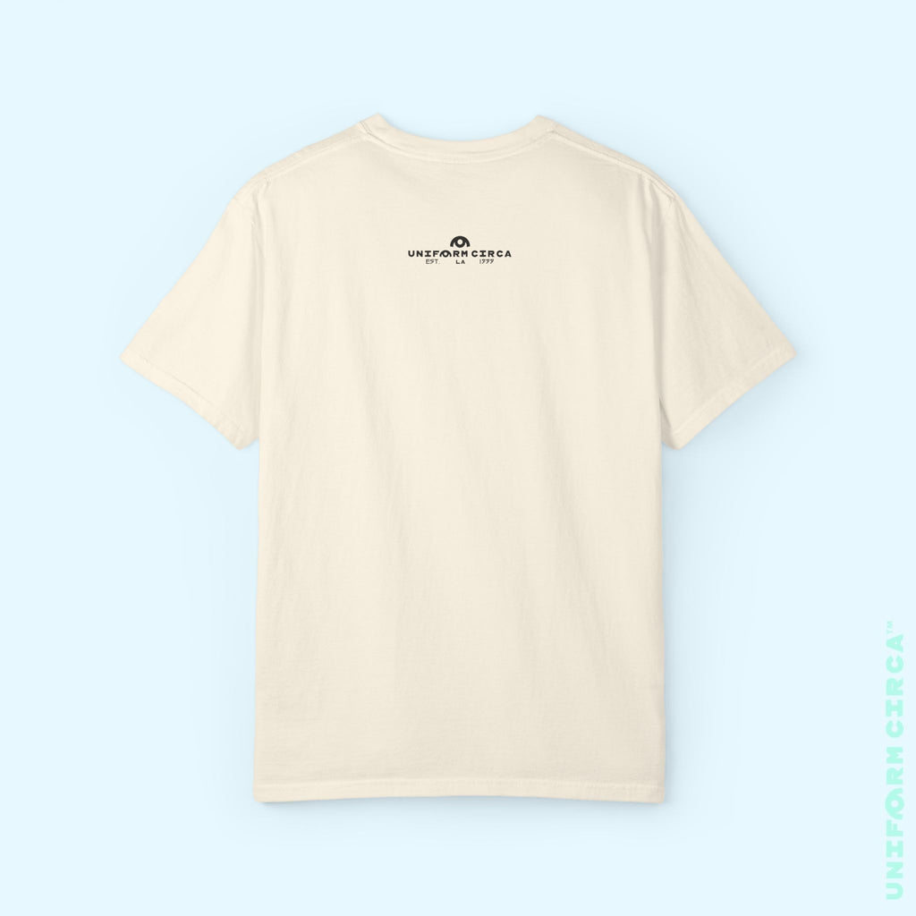 TRI-WAVE BLUES | Crewneck T-Shirt | Printed Unisex Garment-Dyed Graphic Tee