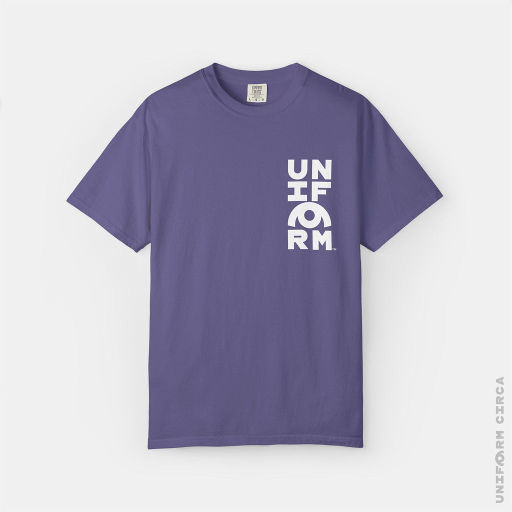 UNIFORM HALF STACK | Crewneck T-Shirt | Printed White | Bold Minimalist Print