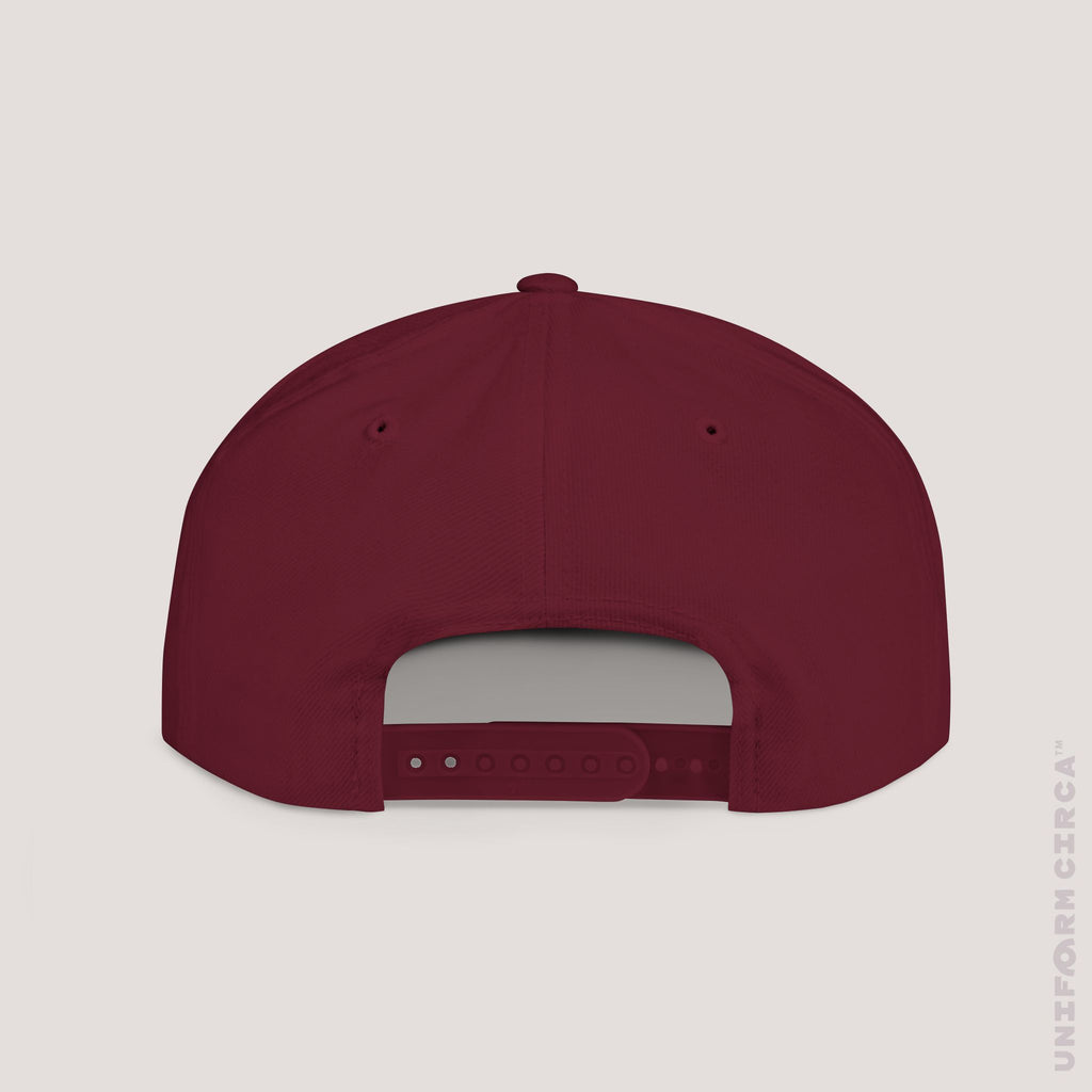 UC BOX STITCH | Embroidered White | Flat Bill Snapback
