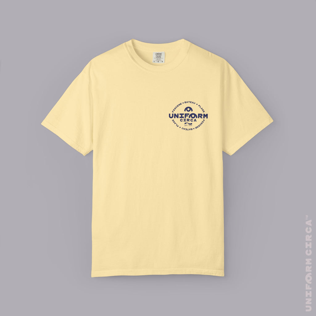 Copy of UC AQUA BADGE | NAVY & DOVE GREY | CREWNECK T-SHIRT | Printed