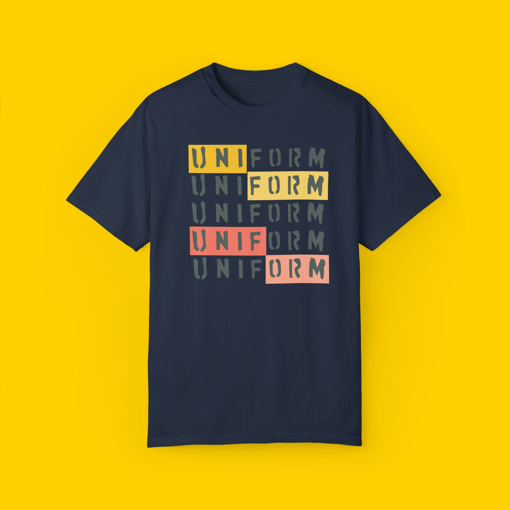 UNIFORM STACKED 1 CREWNECK T-SHIRT | Printed