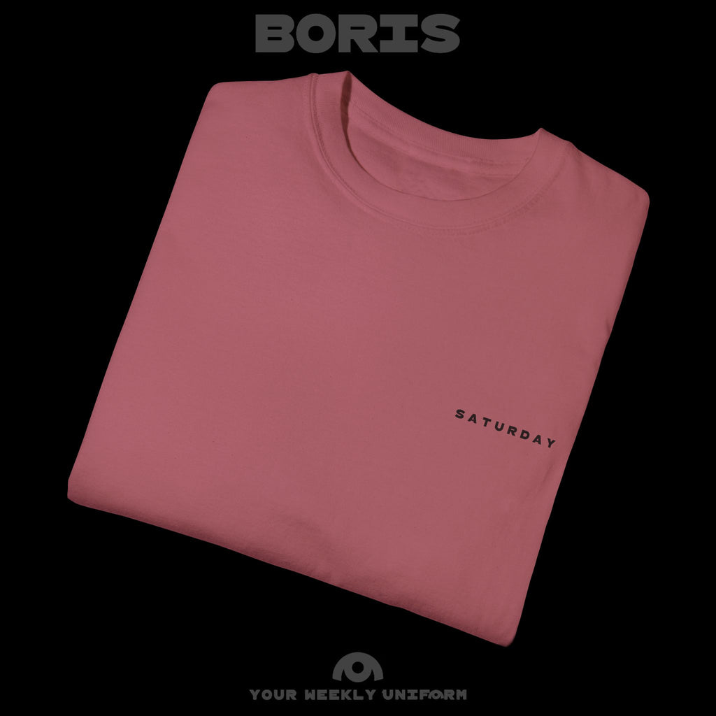 BORIS SATURDAY | CREWNECK T-SHIRT | PRINTED BLACK