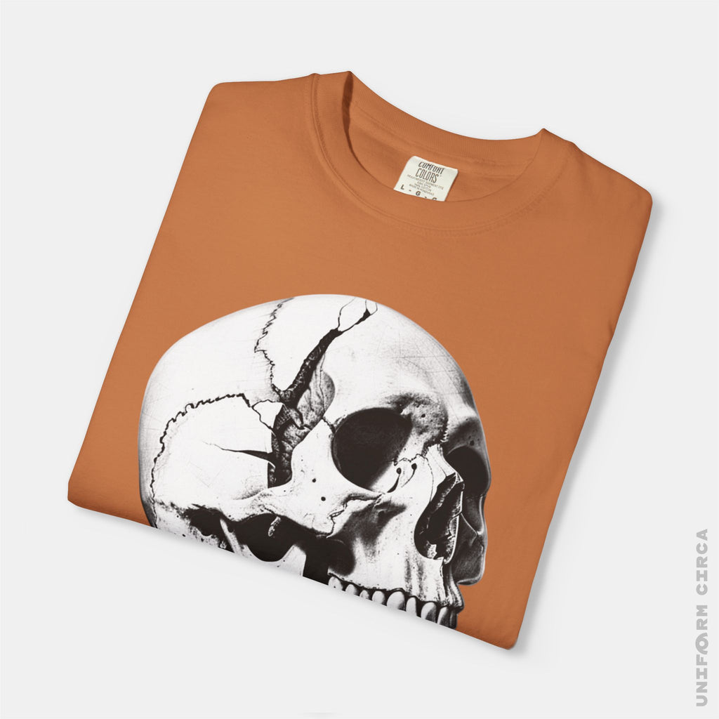 SKULL & BOARDS CREWNECK T-SHIRT | Printed Unisex Garment-Dyed Graphic Tee