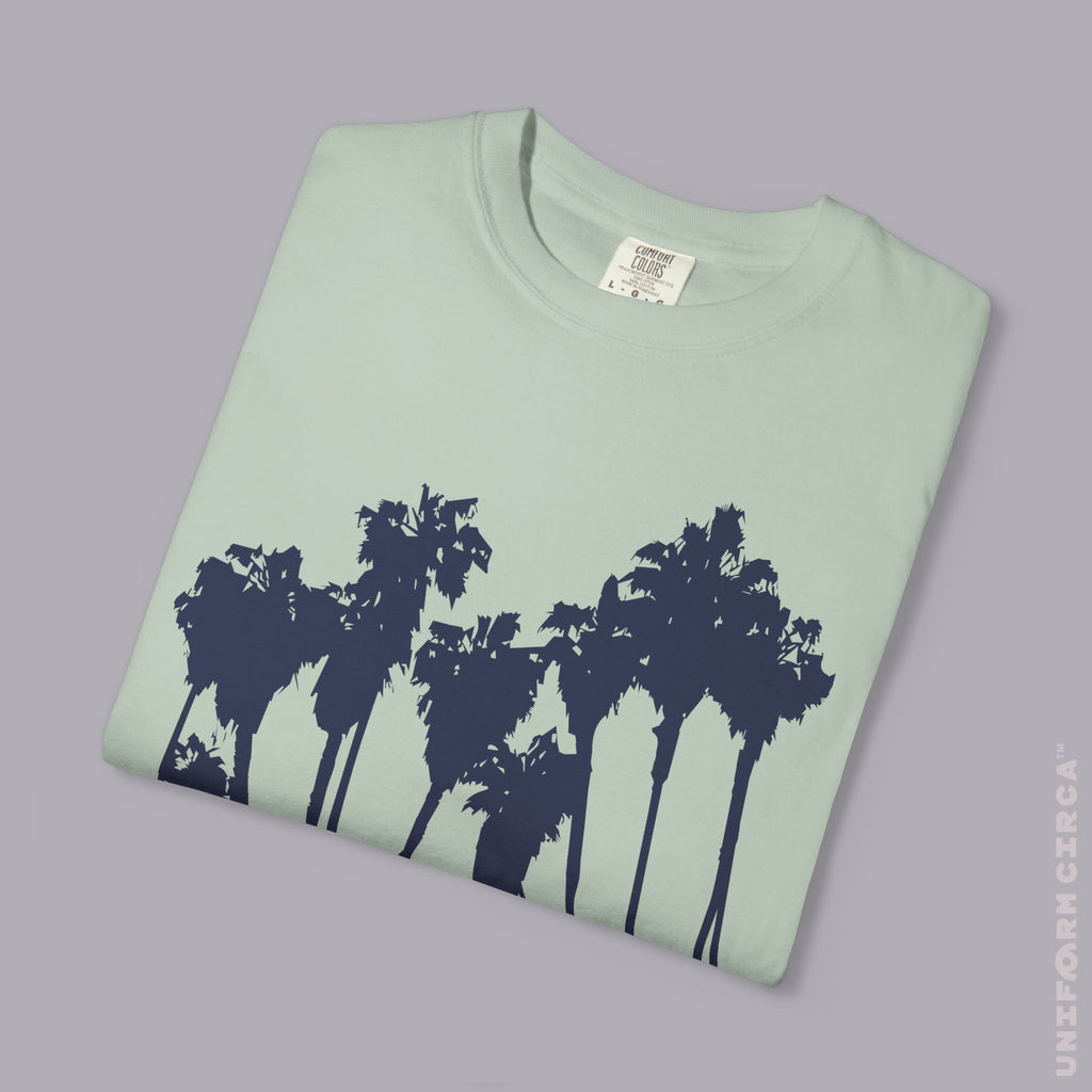 PALMS NAVY CREWNECK T-SHIRT | Printed
