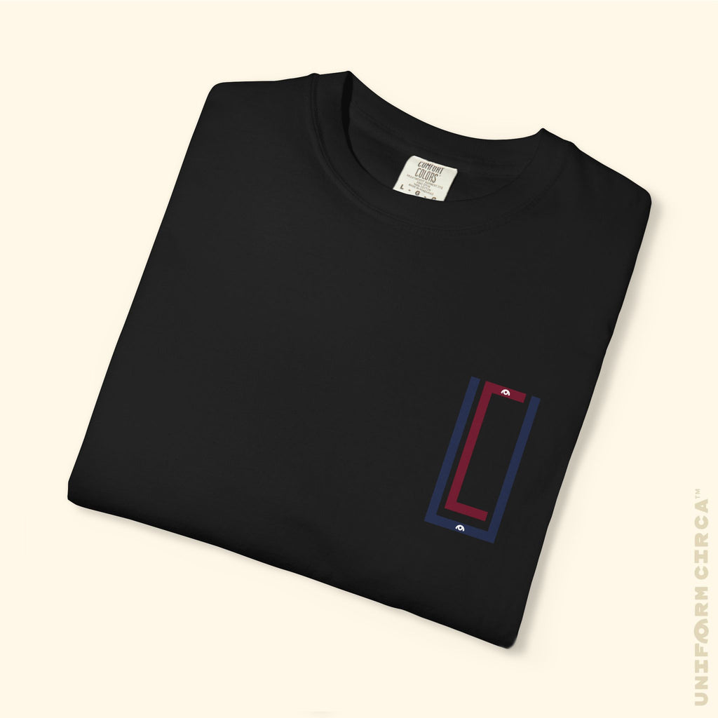 UC MONOGRAM CREWNECK | Printed NAVY/BURGUNDY | Unisex Garment-Dyed T-Shirt - Casual, Streetwear, Comfortable, Graphic Design, Gift for All Occasions