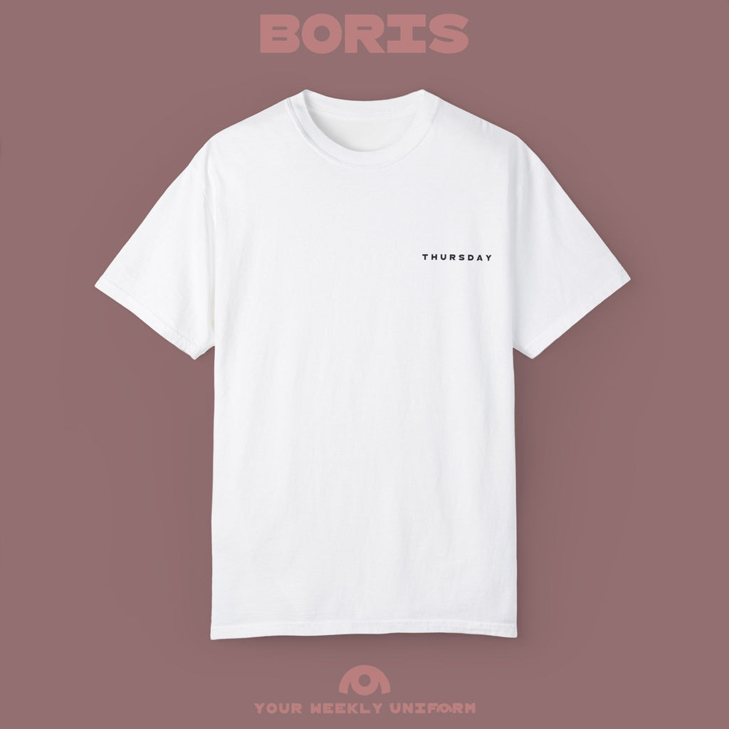 BORIS THURSDAY | CREWNECK T-SHIRT| PRINTED BLACK