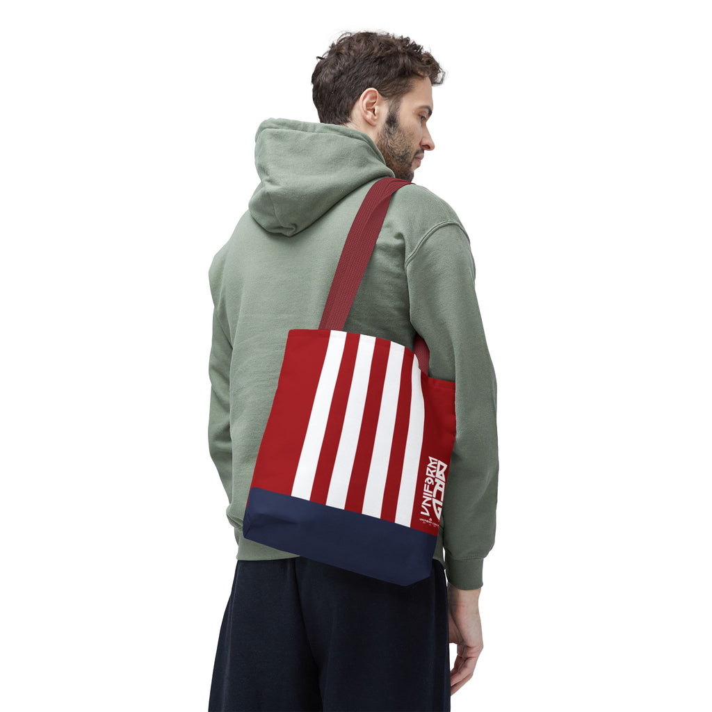 RACER JR. BAG | NAVY/WHITE/RED | Stylish Minimalist Tote Bag, Eco-Friendly Shopping Bag, Chic Carryall, Reusable Tote, Fashionable Beach Bag, Trendy Everyday Essentials