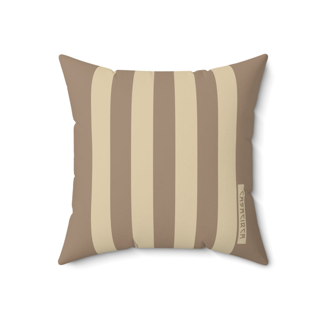 CASACIRCA | SIDECAR PILLOW | CREAM/MOCHA | Stylish Faux Suede Pillow - Home Decor, Cozy Living Room, Gift Idea, Nautical Theme, Interior Design Accents
