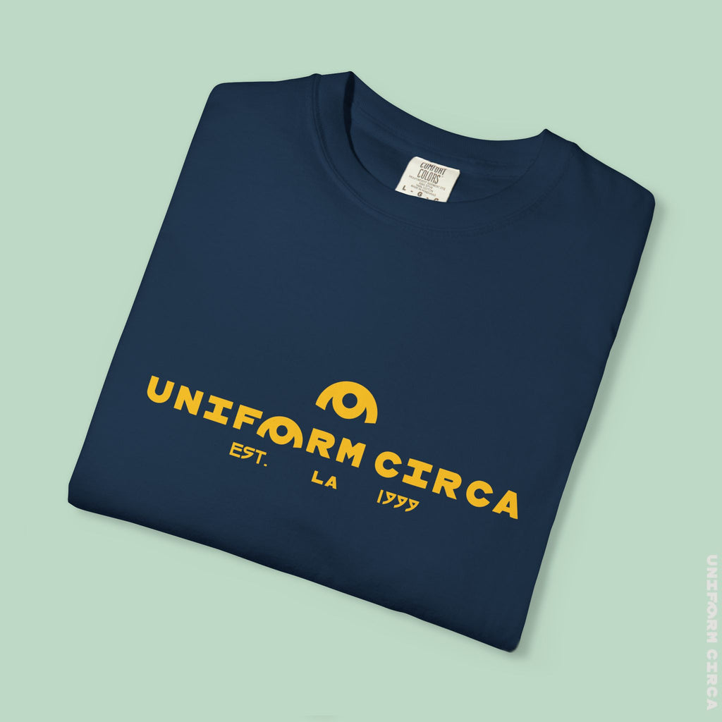 OYSTER ALL WORDMARK  | CREWNECK T-SHIRT | PRINTED YELLOW | Bold Minimalist Design