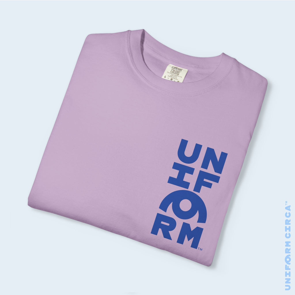 UC HALF STACK | Crewneck T-Shirt | Blue Print | Bold Minimalist Design