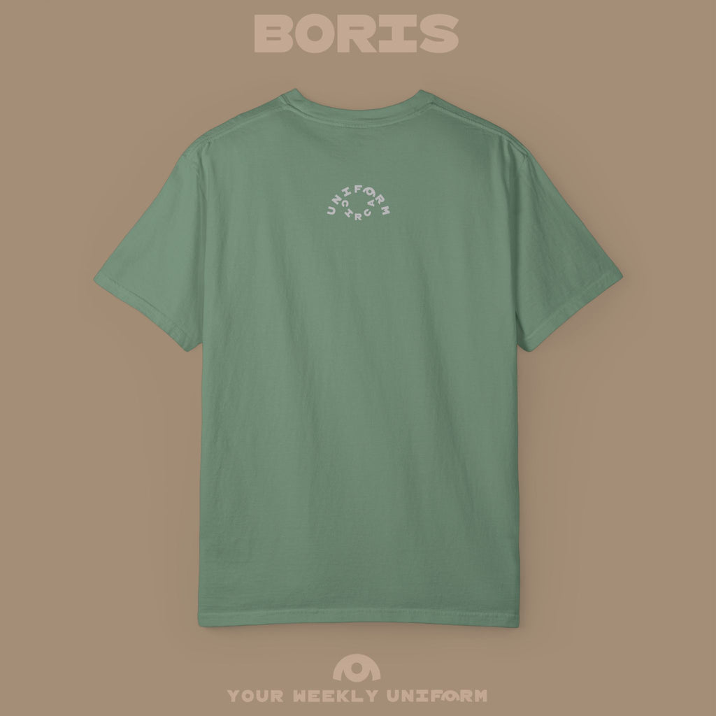 BORIS MONDAY CREWNECK T-SHIRT | PRINTED BLACK