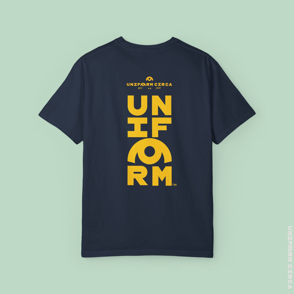 OYSTER ALL WORDMARK  | CREWNECK T-SHIRT | PRINTED YELLOW | Bold Minimalist Design