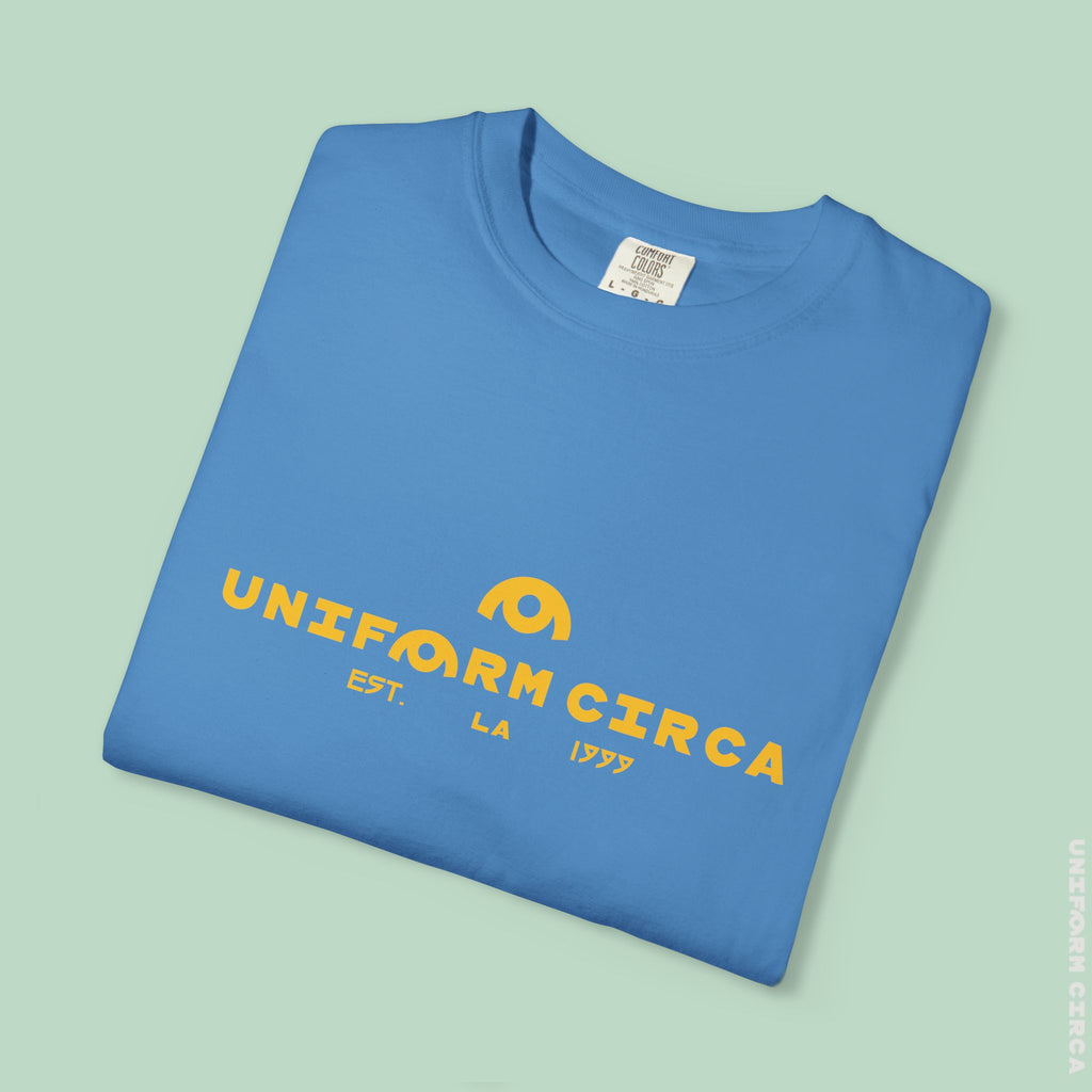 OYSTER ALL WORDMARK  | CREWNECK T-SHIRT | PRINTED YELLOW | Bold Minimalist Design