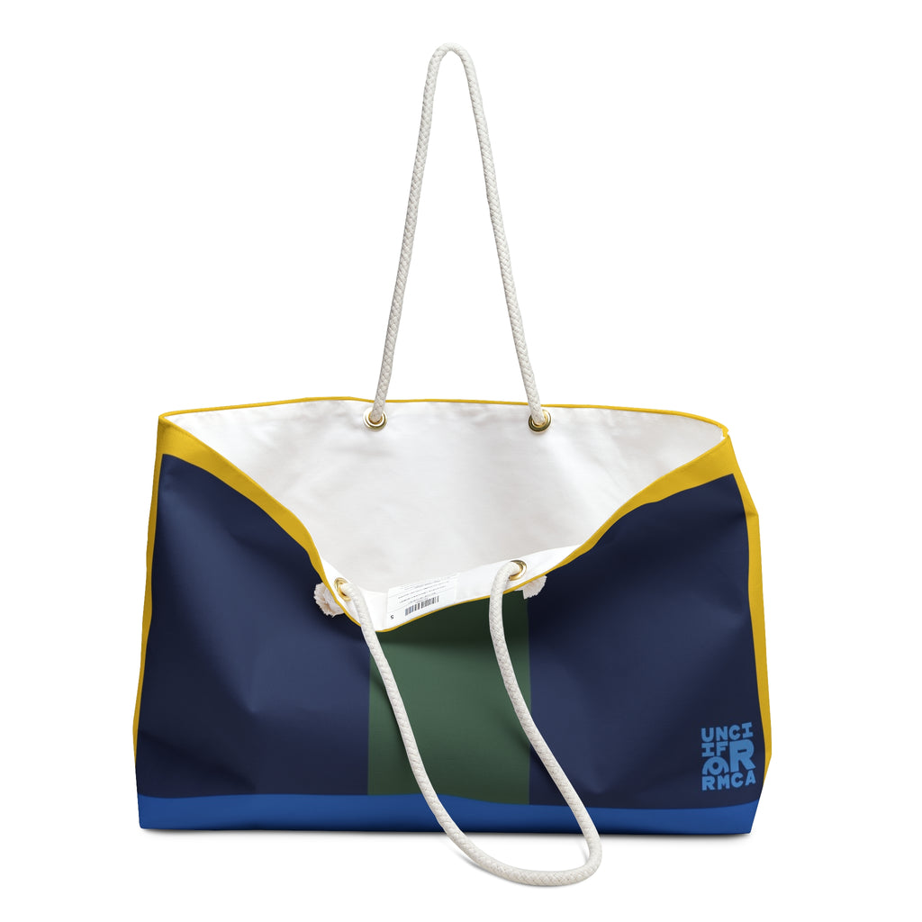 THE MAX BAG | Navy, Deep Green & Yellow Weekender Bag - Stylish Travel Tote, Gym Bag, Beach Bag, Personalized Gift, Spacious Weekend Accessories