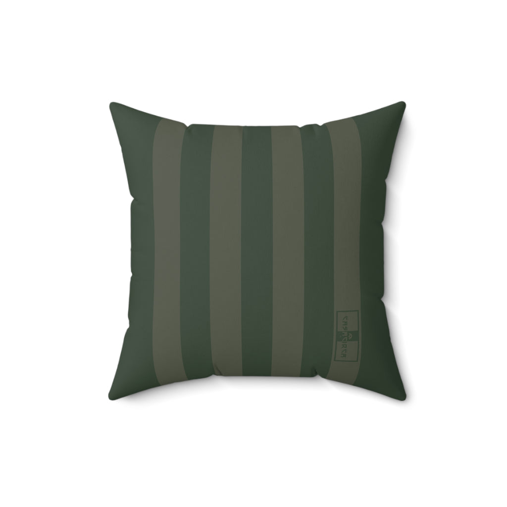 CASACIRCA | RACING STRIPES PILLOW | FOREST/OLIVE | Stylish Faux Suede Pillow - Home Decor, Cozy Living Room, Gift Idea, Nautical Theme, Interior Design Accents