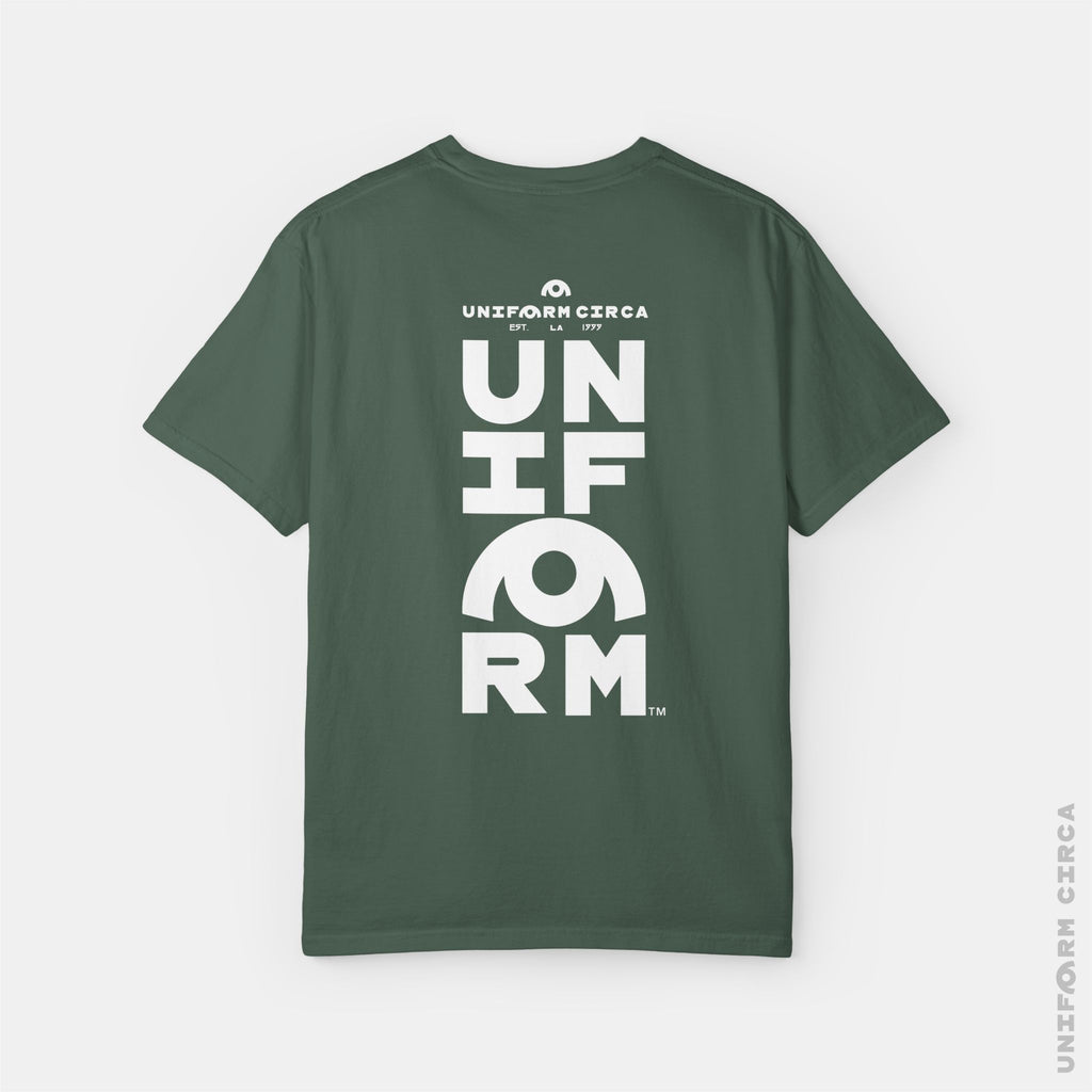 UNIFORM HALF STACK | Crewneck T-Shirt | Printed White | Bold Minimalist Print