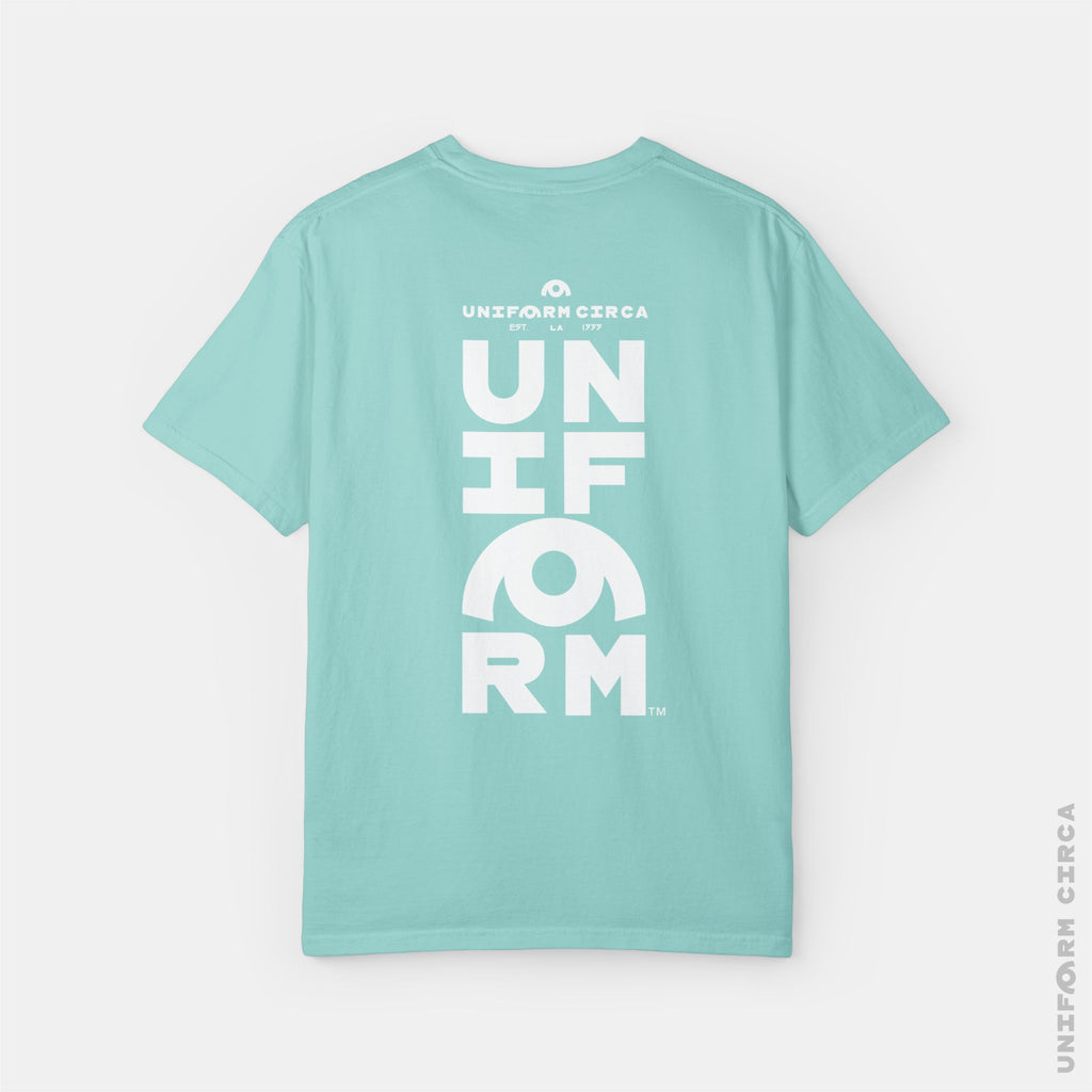 UNIFORM HALF STACK | Crewneck T-Shirt | Printed White | Bold Minimalist Print