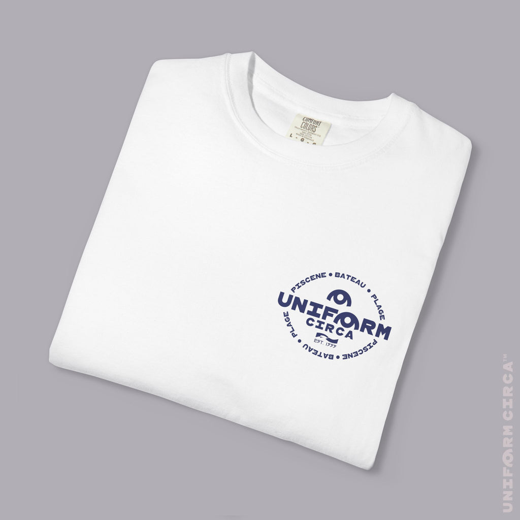Copy of UC AQUA BADGE | NAVY & DOVE GREY | CREWNECK T-SHIRT | Printed