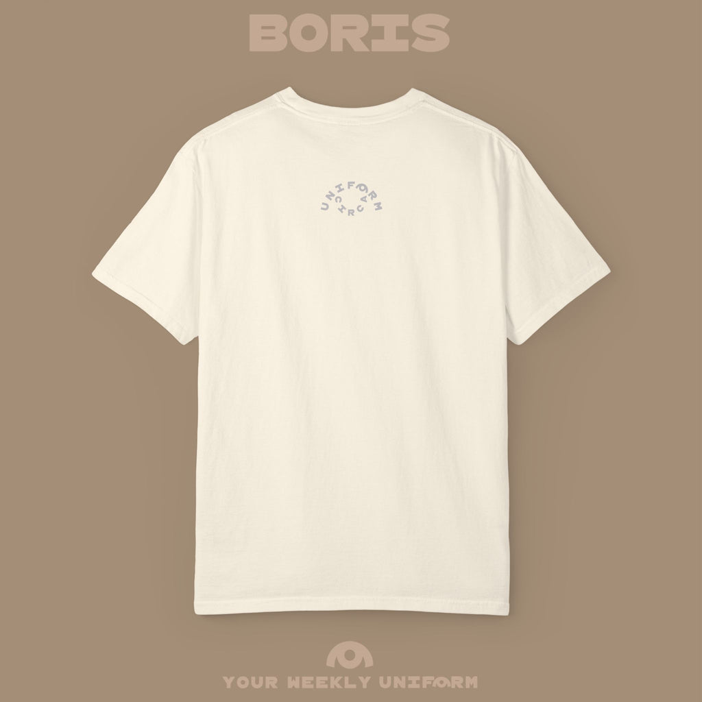 BORIS MONDAY CREWNECK T-SHIRT | PRINTED BLACK
