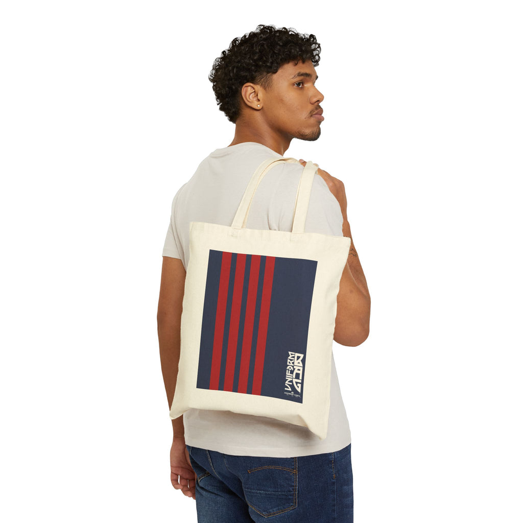 RACER MAGAZINE BAG | NAVY/RED | Stylish Cotton Canvas Tote Bag for Everyday Use, Reusable Shopping Bag, Eco-Friendly Gift, Graphic Tote, Fashion Accessories
