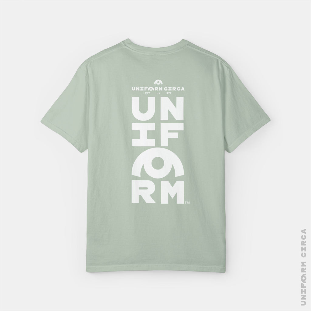 UNIFORM HALF STACK | Crewneck T-Shirt | Printed White | Bold Minimalist Print