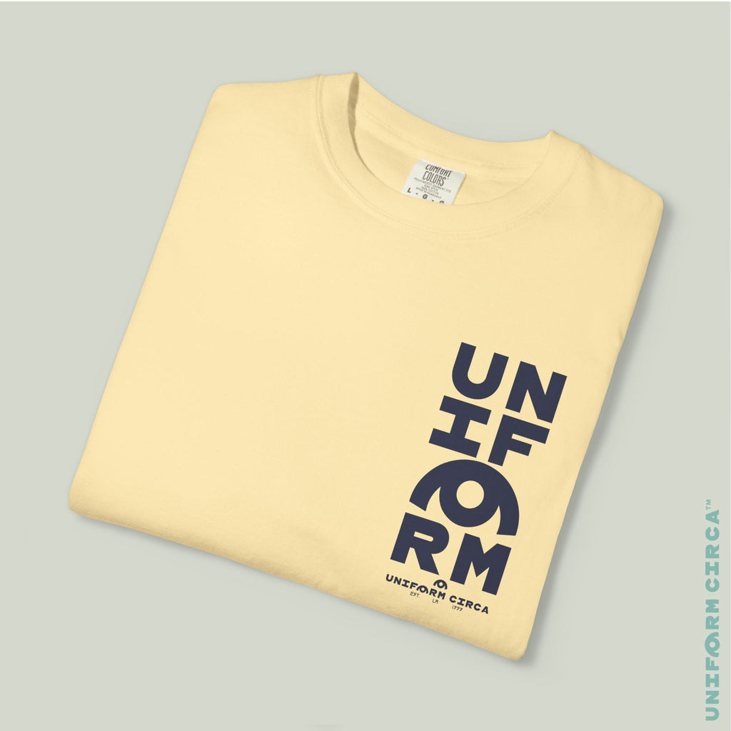 UC HALF STACK | Crewneck T-Shirt | Printed Navy