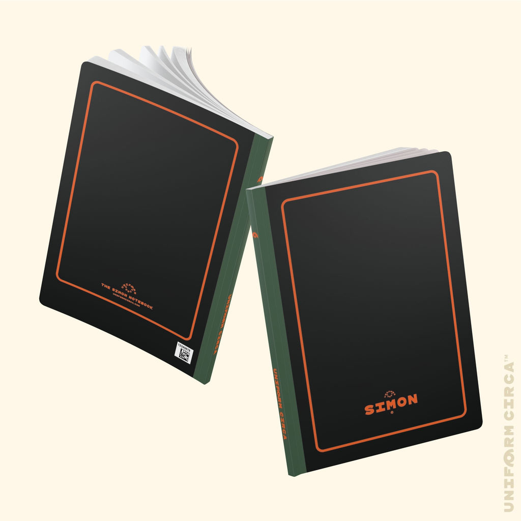 SIMON (SOFT COVER) NOTE & SKETCH JOURNAL | Black/Orange/Rolling Green