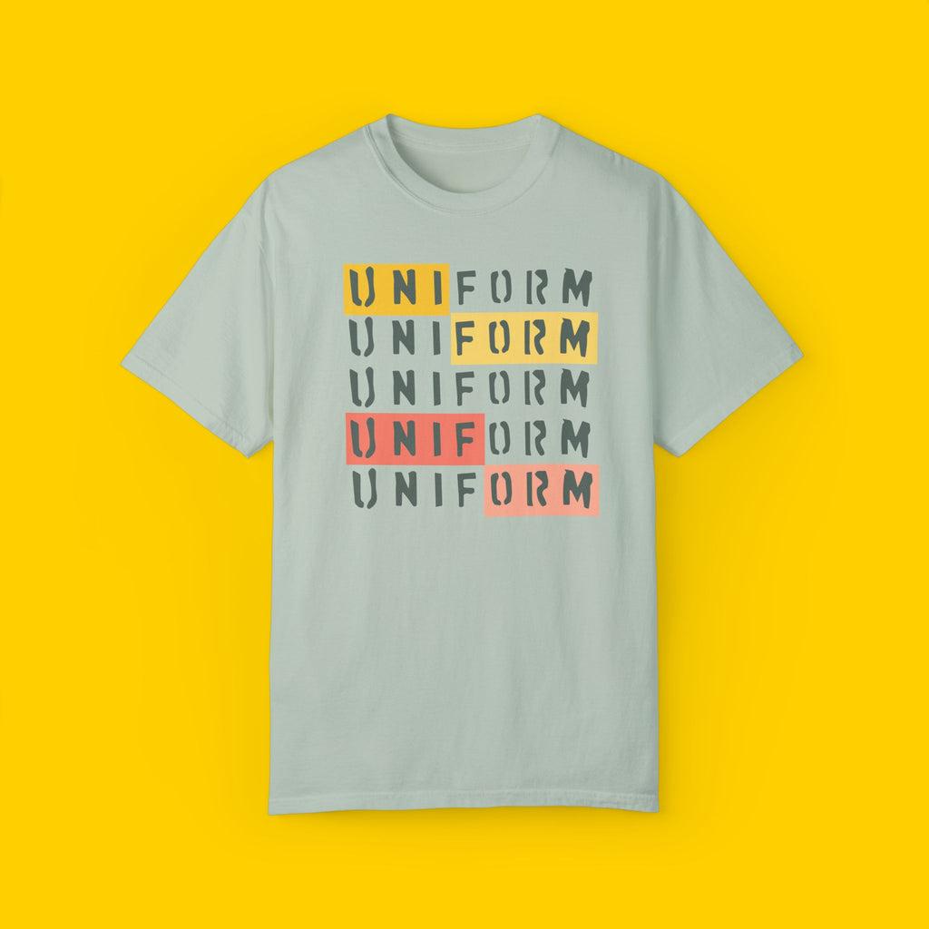 UNIFORM STACKED 1 CREWNECK T-SHIRT | Printed
