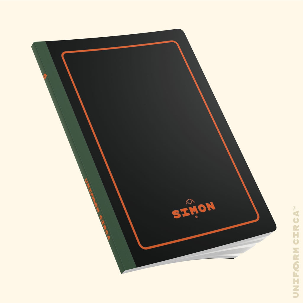 SIMON (SOFT COVER) NOTE & SKETCH JOURNAL | Black/Orange/Rolling Green