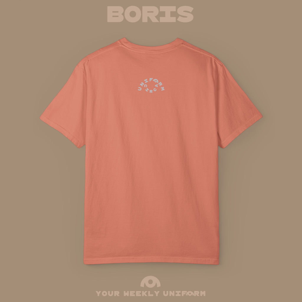 BORIS MONDAY CREWNECK T-SHIRT | PRINTED BLACK