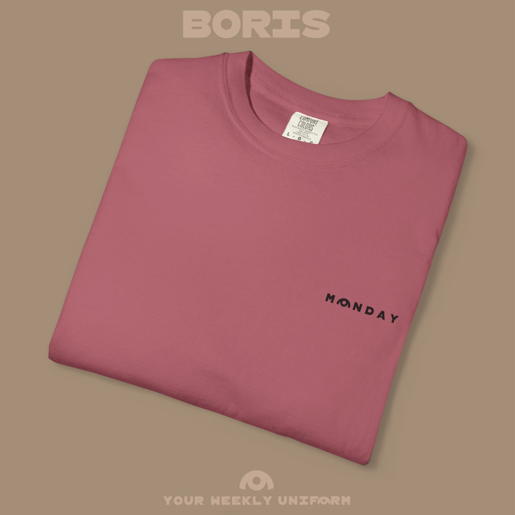 BORIS MONDAY CREWNECK T-SHIRT | PRINTED BLACK