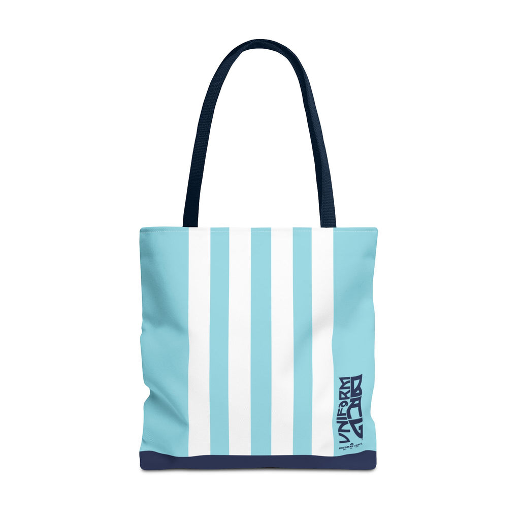 RACER JR. BAG | SKY BLUE/WHITE/NAVY | Stylish Minimalist Tote Bag, Eco-Friendly Shopping Bag, Chic Carryall, Reusable Tote, Fashionable Beach Bag, Trendy Everyday Essentials