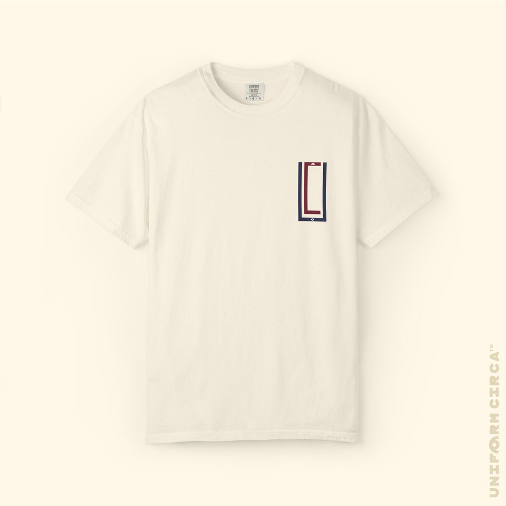 UC MONOGRAM CREWNECK | Printed NAVY/BURGUNDY | Unisex Garment-Dyed T-Shirt - Casual, Streetwear, Comfortable, Graphic Design, Gift for All Occasions