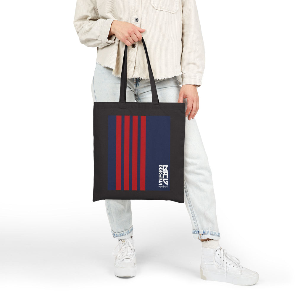 RACER MAGAZINE BAG | NAVY/RED | Stylish Cotton Canvas Tote Bag for Everyday Use, Reusable Shopping Bag, Eco-Friendly Gift, Graphic Tote, Fashion Accessories