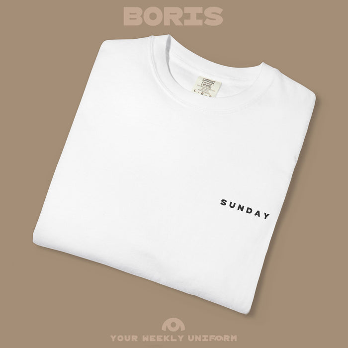 BORIS SUNDAY | CREWNECK T-SHIRT | PRINTED BLACK