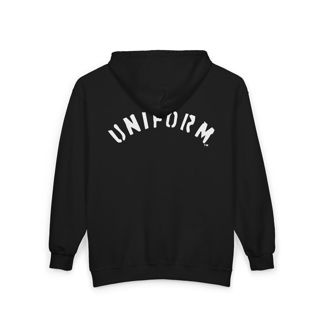 UNIFORM CIRCA ZIP HOODED SWEATSHIRT | 99 BOX WHITE