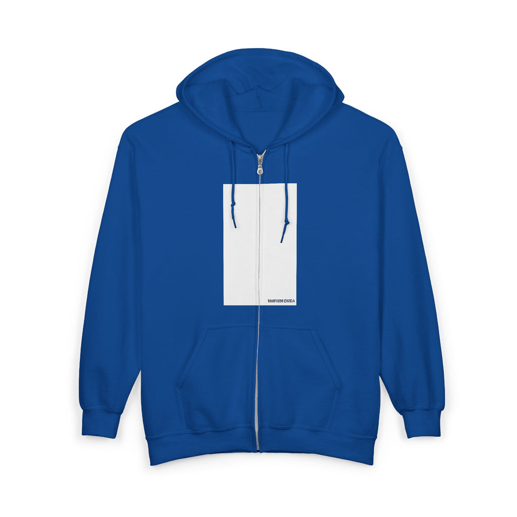 UNIFORM CIRCA ZIP HOODED SWEATSHIRT | 99 BOX WHITE
