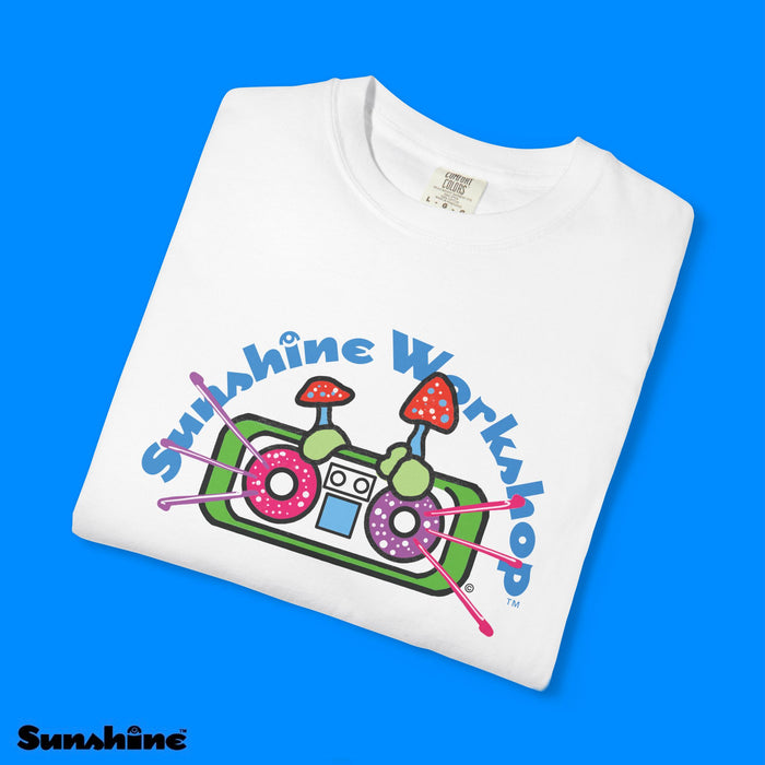 SUNSHINE WORKSHOP "SUN-JAY" Crewneck T-shirt | Garment Dyed Soft Cotton and Vintage Vibe, Cheerful