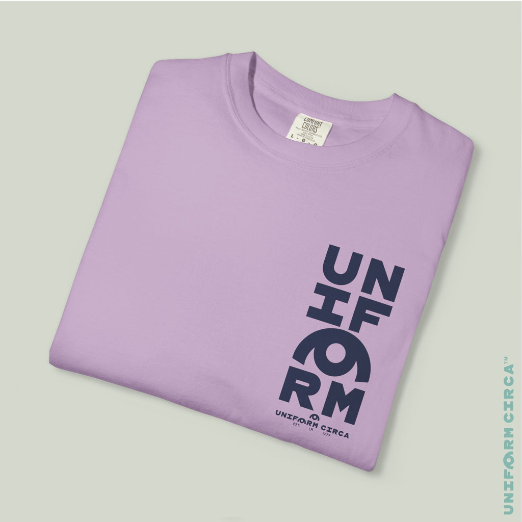 UC HALF STACK | Crewneck T-Shirt | Printed Navy