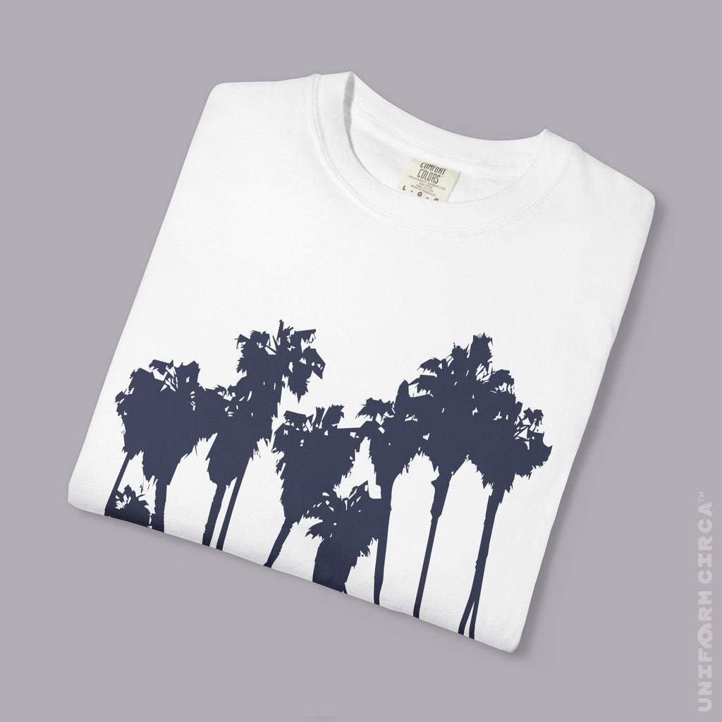 PALMS NAVY CREWNECK T-SHIRT | Printed