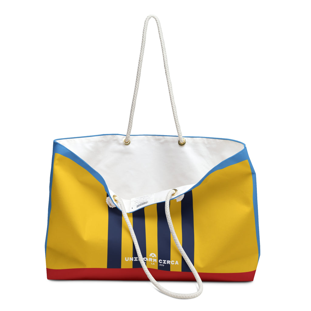 RACER MAX BAG | Yellow/Blue | Stylish Travel Tote, Gym Bag, Beach Bag, Personalized Gift, Spacious Weekend Accessories