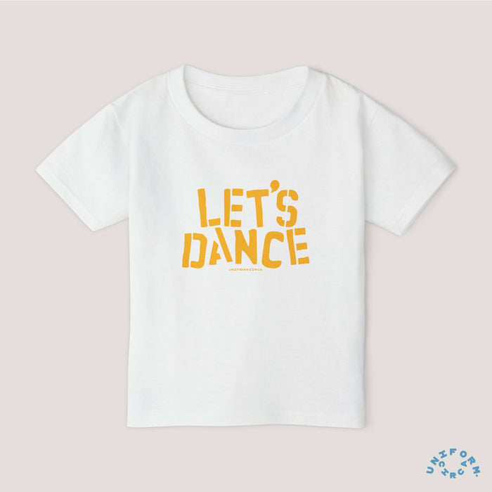 Let's Dance Toddler T-Shirt - Fun Cotton Tee for Kids (Printed Yellow)