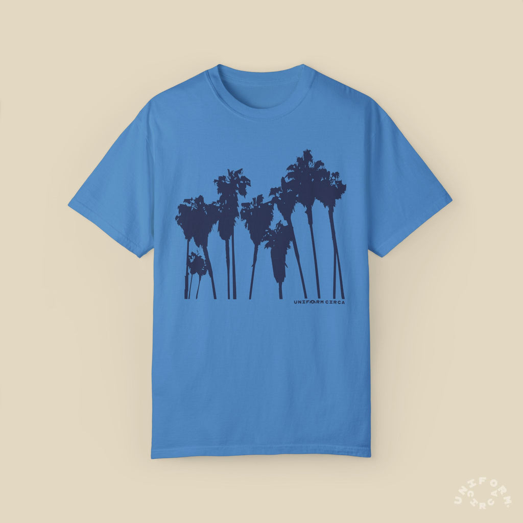 PALMS NAVY CREWNECK T-SHIRT | Printed