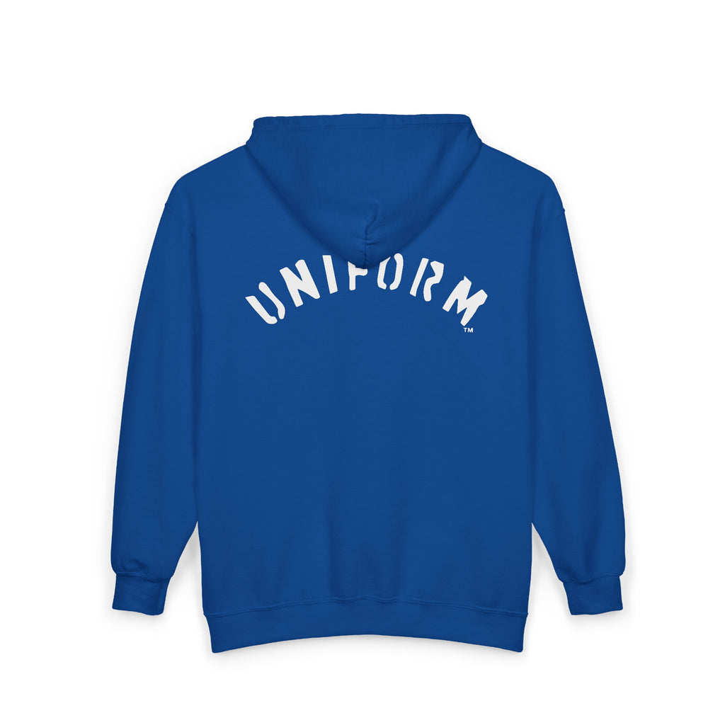 UNIFORM CIRCA ZIP HOODED SWEATSHIRT | 99 BOX WHITE