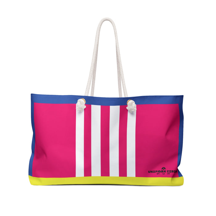 THE 80 RACER MAX | HOT PINK/YELLOW/BLUE Weekender Bag - Stylish Travel Tote, Gym Bag, Beach Bag, Personalized Gift, Spacious Weekend Accessories